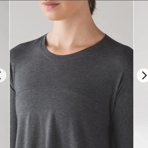 Lululemon Acadia Grey Long Sleeve Pima Cotton Hi Low Flare Flowy Hem Small - Picture 5 of 15
